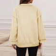 thumbnail image 4 of Shirts for Women Dressy Casual Women's Autumn And Winter Stand-up Collar Solid Color Fashion Zipper Casual Loose Fleece Top Sweatshirt, 4 of 6