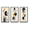 thumbnail image 2 of Designart "Minimal Circular Geometric Art X" Modern Geometric Framed Wall Art Set Of 3 - Yellow Abstract Frame Gallery Wall Set For Home Decor, 2 of 7