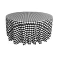 thumbnail image 1 of LA Linen TCcheck108R-BlackK24 Nappe en Polyester à Carreaux Vichy, Blanc & Noir - 108 Po. Rond, 1 of 4