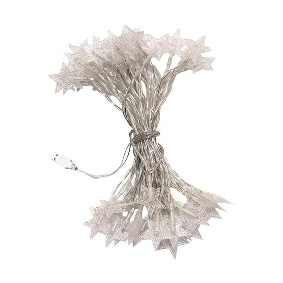 Star Plug in String Lights,Led Star Fairy String Lights Warm White for Birthday Christmas Party Home Decoration,Outdoor Waterproof Fairy String Lights,Christmas Wedding Bedroom Decoration K7X4