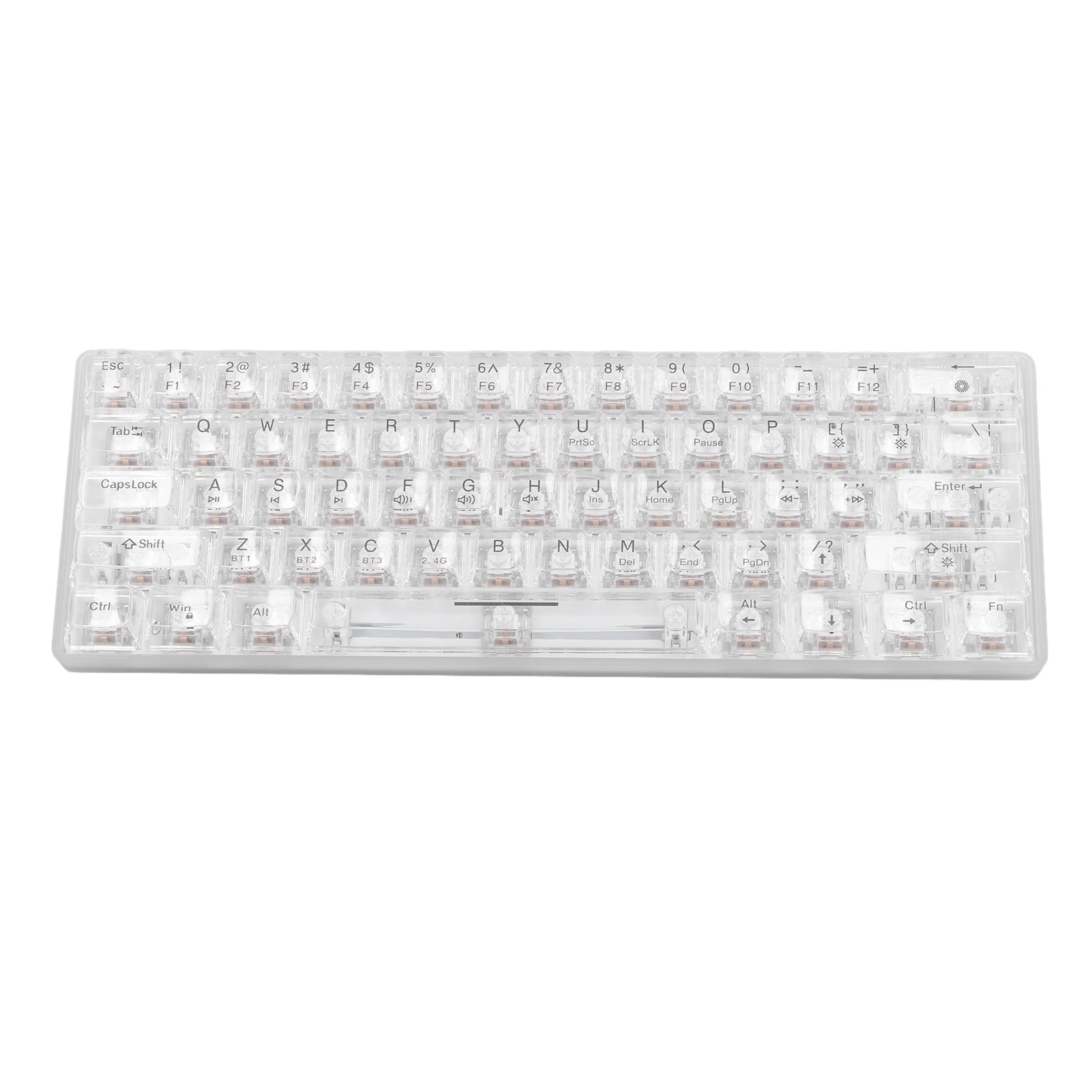 3 Mode RGB Keyboard, Transparent Mechanical Keyboard 2000mAh Ergonomic Design  for  for Laptop