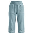 thumbnail image 7 of LEKODE Capri Pants Breathable Pants Women Cropped Pants for Women Ladies Pants Summer Pants for Women Active Wear Sweatpants Women Running Pants Women Sky Blue 2XL, 7 of 7