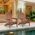 thumbnail image 5 of UHOMEPRO Folding Adirondack Chair Set of 4, Outdoor Weather Resistant Patio Lawn Chair, Wooden Fire Pit Chair for Outside Deck Garden Backyard Balcony, Patio Furniture Set Lounge Chairs, Brown, 5 of 8