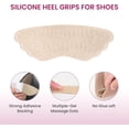 thumbnail image 2 of Bukihome 3 Pairs Soft Gel Heel Grips Anti Slip Blister Prevention Heel Pads for High Heels Flats Shoes,Beige, 2 of 7