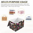 thumbnail image 7 of Foldable Fabric Storage Bin With Handle Collapsible Basket Box Storage With Lid Organizer Dead Sugar Butterflies Skulls, 7 of 7
