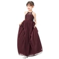 thumbnail image 4 of Ekidsbridal Halter Lace Criss-Cross Back Flower Girl Dress Formal Photoshoot Junior Pageant Ballroom Dance Gown L248 10, 4 of 6