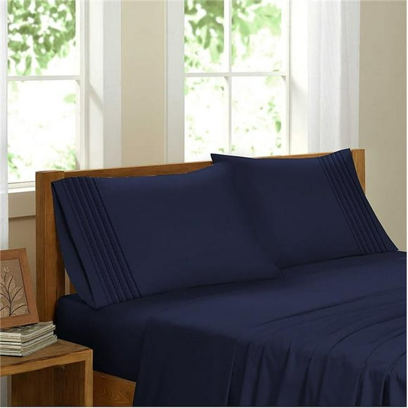 GDC-GameDevCo 37242 Egyptian Comfort Sateen Sheet Set, Navy Blue - Twin