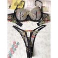 thumbnail image 3 of Conjunto de lencería con bordado floral Yimunancy para mujer, conjunto de sujetador y braguita estilo bohemio transparente de 2 piezas, ropa interior íntima, 3 of 5