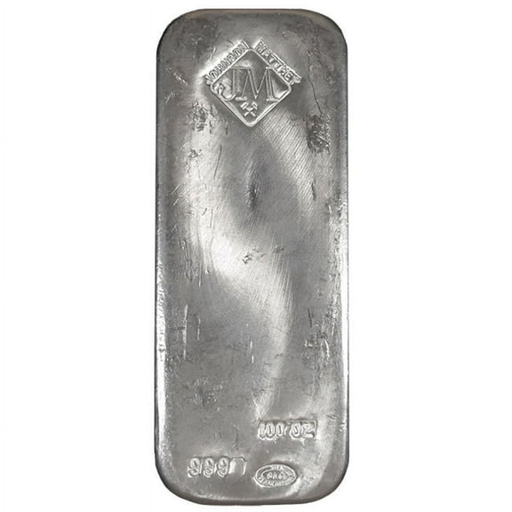 100 oz Johnson Matthey (JM) Vintage Silver Bar .999 Fine
