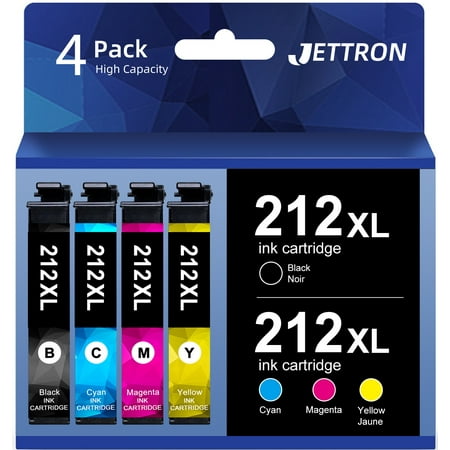 212XL Ink Cartridges for Epson 212 ink for Epson 212XL Ink Cartridges for Epson Printer for Epson Expression XP 4105 XP 4100 Workforce wf 2830 wf 2850 Printer(4 pack)
