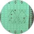 thumbnail image 1 of Ahgly Company Indoor Round Solid Turquoise Blue Modern Area Rugs, 8' Round, 1 of 4