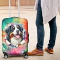 thumbnail image 4 of Funny Watercolor Adorable Bernese Mountain Dog Peeking Through Torn Paper Effect Travel Luggage Cover Berner Lover Gifts Suitcase Dust Protective Decor - 00026, 4 of 5