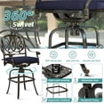 thumbnail image 3 of MEETWARM 10-Piece Outdoor High Patio Dining Set, Free-Rust Cast Aluminum Patio Bar Table and Chairs Set, Includes 8 Swivel Bar Stools & 64" Bar Height Dining Table W/ 35.4" Lazy Susan, Umbrella Hole, 3 of 7