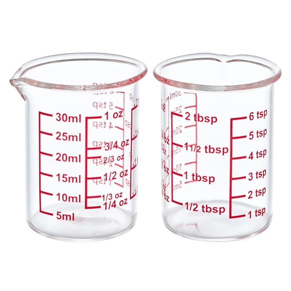 Vaso medidor Ackers BORO3.3 de 30 ml con pico en V, paquete de 2