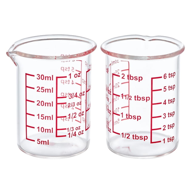 Vaso medidor Ackers BORO3.3 de 30 ml con pico en V, paquete de 2