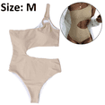thumbnail image 2 of Women's One Shoulder Stripe High Cut One Piece Swimsuits Thong Bathing Suits, 2 of 6