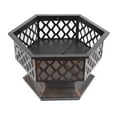 thumbnail image 6 of Fire Pits, SEGMART 24" Outdoor Hexagon Metal Fire Pit Bowl, Wood Burning BBQ Grill Fire Pit with Spark Screen, Poker, Backyard Patio Garden Bonfire Pit for Camping, Outdoor Heating, Picnic, L6214, 6 of 11