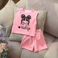 thumbnail image 2 of ZXLBBD Girls Summer Outfits 2 Piece Set Cute Toddler Tank Top and Shorts Playwear Soft Breathable Casual Relaxed Fit Outdoor Daily Wear Size 9 Y-10 Y, 2 of 3