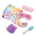 thumbnail image 4 of Three Cheers for Girls: Rainbow Shower 5 Piece Set W/ Loofah, Mask, Brush, Headband, & Towel Wrap, Kids Ages 6+, 4 of 9