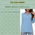 thumbnail image 2 of VDJ 3/4 Sleeve Shirts for Women Half Zip Collared Tops Summer Fall Collar Polo Shirts Sky Blue Soft Basics Tees Size 3XL, 2 of 9