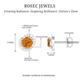 thumbnail image 5 of Rosec Jewels Natural Citrine Stud Earrings with Diamond for Women (1.25 CT, AAA Grade), 925 Sterling Silver, 5 of 6