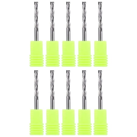 

1/8 Inch Shank with 1/8 Inch Cuting Dia Carbide End Mills Up & Down Cut Compression Bit 2 Flutes Milling Cutter for Engraving Milling 3D sculpturing Roughing Composite Multilayer Pack of 10