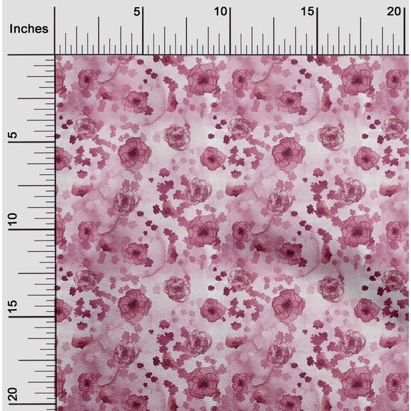 oneOone Cotton Poplin Twill Pink Fabric Flower Watercolor Quilting Supplies Print Sewing Fabric By The Yard 56 Inch Wide