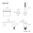 thumbnail image 5 of Boyel Living Bathroom Bathtub Faucet Single-Handle Shower Head Tub Deck Mount Roman Tub Faucet with Hand Shower and Water Suply Hose Waterfall Bath Tub Filler in Matte Black, 5 of 8