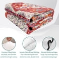 thumbnail image 4 of Twin XL Quilt Set 68''x98'', Orange Red Boho Lightweight Bedspread Coverlet Set with 2 Pillow Shams, Vintage Flower Tribal Distressed Printed Breathable All Season Quilt Bedding for Dorm/Guest Room, 4 of 9