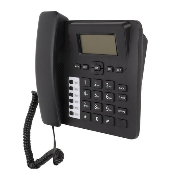 Teléfono Fijo Empresarial, Botones De Memoria, Identificador De Llamadas Negro, Teléfono De Escritorio Con Cable, Transparente Para El Hogar