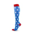 thumbnail image 5 of Running Socks Women Cute Printed Knee High Socks, Mens Womens Casual Long Tube Socks for Independence Day Sky Blue L, 5 of 6