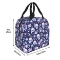 thumbnail image 3 of Lsque Skull flower white blue Pattern Lunch Bag Women/Men Insulated Lunch Box,Small Leakproof Cooler Food Lunch Containers Reusable High Capacity Lunch Tote Bags, 3 of 6