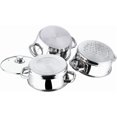 thumbnail image 6 of Vinod Stainless Steel 3-Tier Steamer with Glass Lid and Riveted Handles Ideal for Momo, Modak and More Induction and Gas Compatible 7.8 in 2-Year Silver, 6 of 9