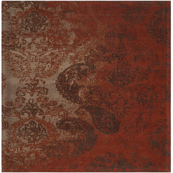 SAFAVIEH Classic Vintage Parker Paisley Area Rug, Rust/Brown, 6' x 6' Square