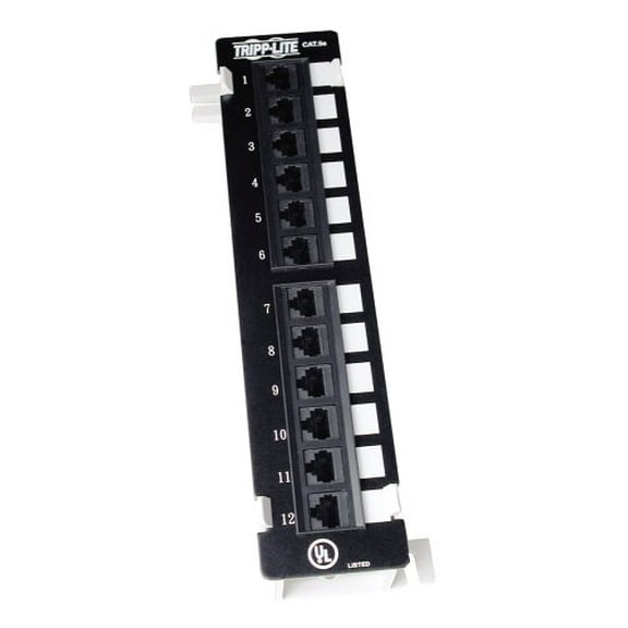 TRIPP LITE N050-012 12-Port Cat5e Wall Mount Patch Panel 568B, RJ45 Ethernet