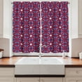 thumbnail image 2 of Ambesonne Orient Kitchen Curtains, Moroccan Oriental Old, 55"x39", Indigo Red White, 2 of 3