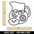 thumbnail image 2 of Pitcher of Lemonade with Happy Lemon Self-Inking Rubber Stamp Ink Stamper - Blue Ink - Small 1 Inch, 2 of 7