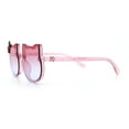 thumbnail image 6 of Kids Size Girls Cute Bow Tie Kitty Ear Rimless Plastic Sunglasses Pink Glitter - Pink Blue, 6 of 7