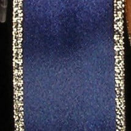 The Ribbon People Navy Blue and Gold Woven Edge Craft Ribbon 0.25" x 220 Yards