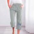 thumbnail image 1 of Pantalons en Lin pour Femmes Été Mode Décontractée Imprimée Taille Élastique Pantalons Longs Amples avec Poche Capris pour Femmes Été Décontracté Liquidation, 1 of 5