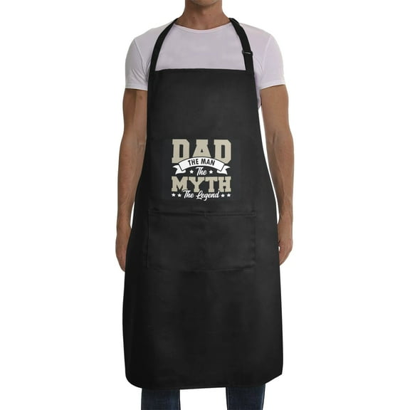 Mens Father's Day Apron - Custom BBQ Grill Kitchen Chef Apron for Men - The Myth