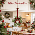 thumbnail image 2 of Christmas Wreaths for Front Door,Norfolk Pine Christmas Wreath with Velvet Bow and Bells,Artificial Norfolk Pine Wreath for Front Door Porch Wall Window Mantel Indoor Outdoor Xmas Decor, 2 of 8
