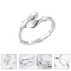 thumbnail image 4 of Anillo de pez doble elegante, delicado anillo de trefilado ajustable (plata), 4 of 6