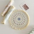 thumbnail image 3 of Round Boho Placemats Washable Cotton Teapot Mats Thick Circular Tassel Woven Placemat for Teapot/Mug, 3 of 5