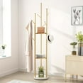 thumbnail image 2 of Gold Coat Rack, Metal Coat Racks Freestanding with Marble Base, Coat Tree with 3 Shelves and 9 Hooks for Entryway, Hallway, Bedroom, 2 of 7