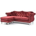 thumbnail image 3 of Home Square 2-Piece Set with Sofa Chaise and Loveseat in Burgundy, 3 of 11