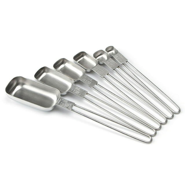 6 Pcs Stainless Steel Measuring Spoon Cups spoon set scale measure Set Scale Teaspoon Baking Tools Kitchen Home Coffee