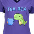 thumbnail image 4 of Inktastic Tea Rex Cute Green Dinosaur Pun Women's V-Neck T-Shirt, 4 of 5