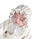 thumbnail image 5 of Gorro de princesa para bebé con estilo, gorro de neumático para primavera y otoño, gorro con borde de flor de estilo coreano, gorro con protección para los oídos para recién nacido, transpirable, 5 of 5