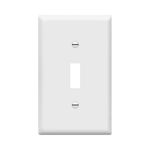 ENERLITES Toggle Light Switch Wall Plate, Gloss Finish, Size 1-Gang, Unbreakable Polycarbonate Thermoplastic, 8811-W, White